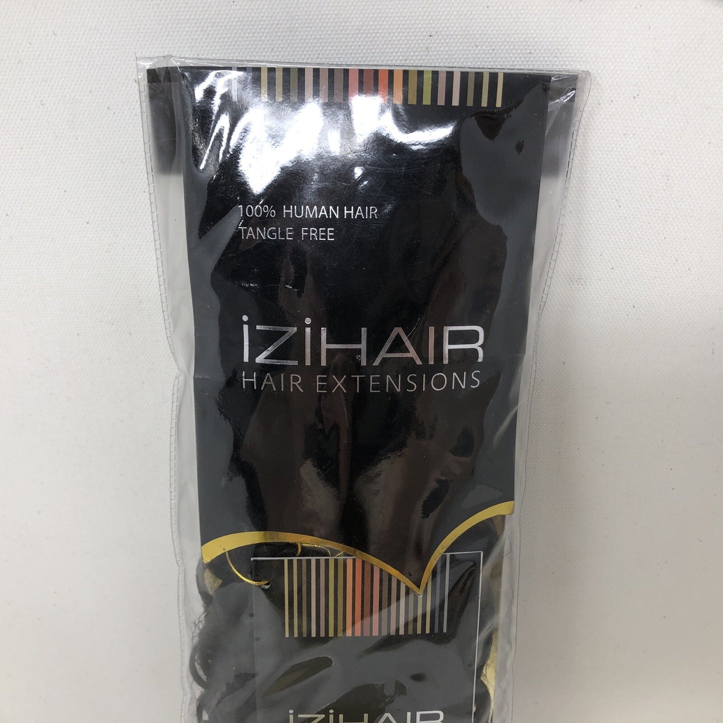 izihair Clip hair extensions 100% human hair tangle free HZB-5219 Curly 18in 2#