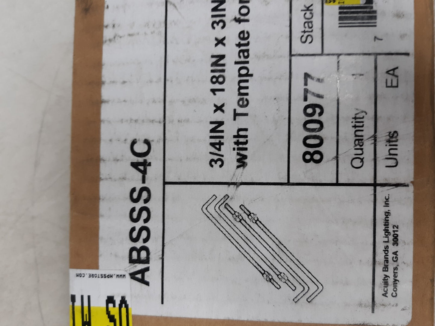 Acuity Brands ABSSS-4C Anchor Bolts with Template for SSS 4C Pole Box of 4
