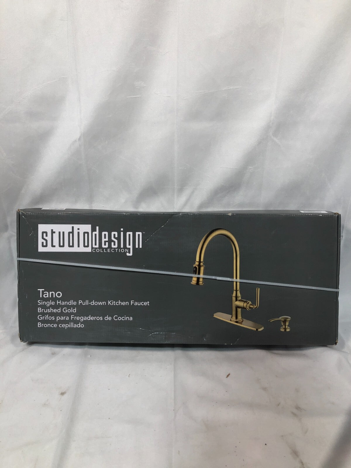 Studio Design Collection Tano Kitchen Faucet ~ Single-Handle Pull-Down, Gold