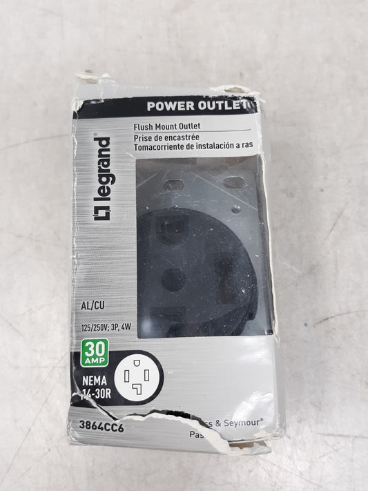 LEGRAND /PASS & SEYMOUR 3830CC6 INDUSTRIAL-STRENGHT FLUSH MOUNT POWER 30AMP