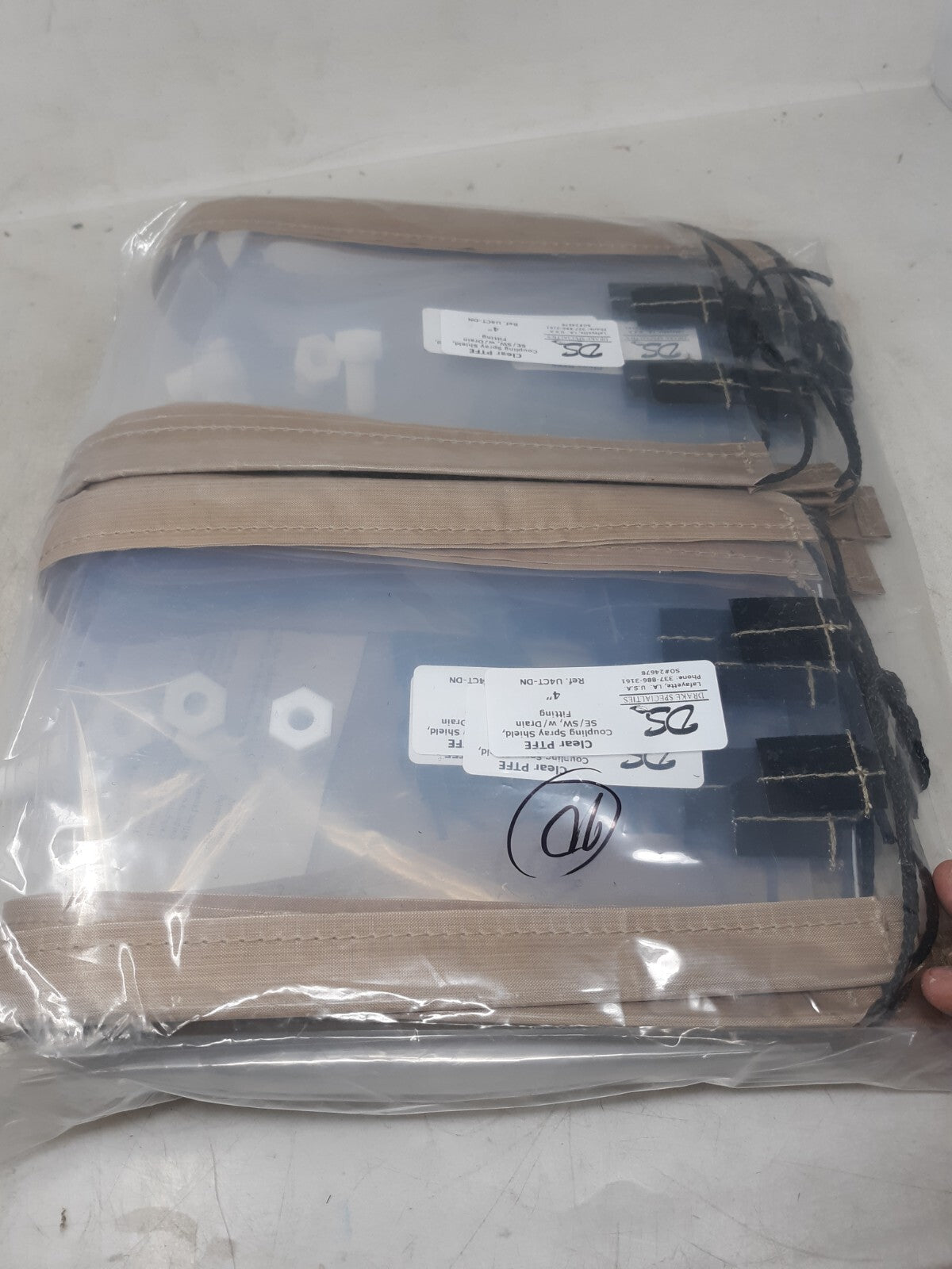 Lot of 10 Drake Specialties Clear PTFE Coupling Spray Shield