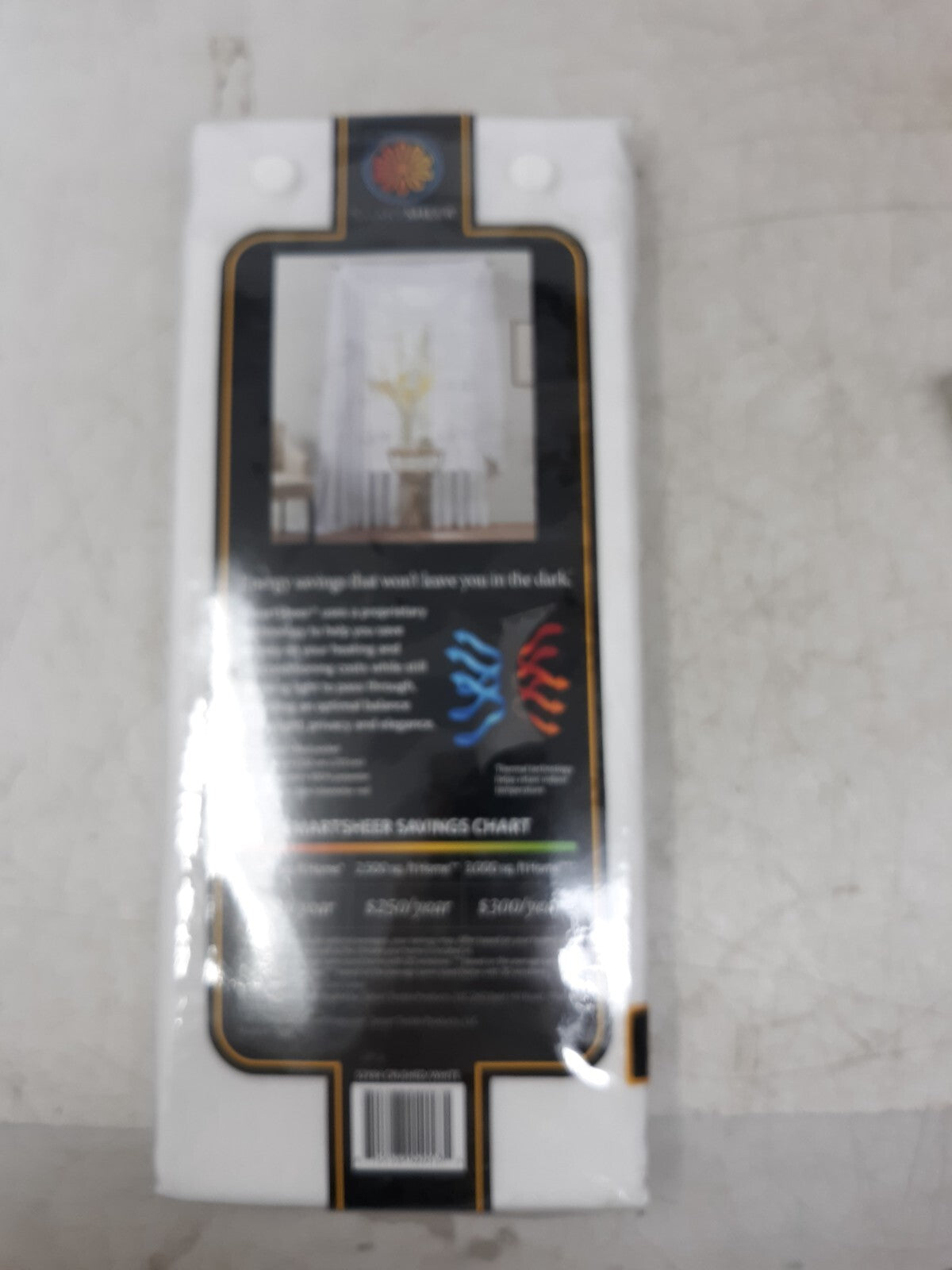SmartSheer Insulating Window Sheer - 52"x84" White Crushed Voile Thermal Tech
