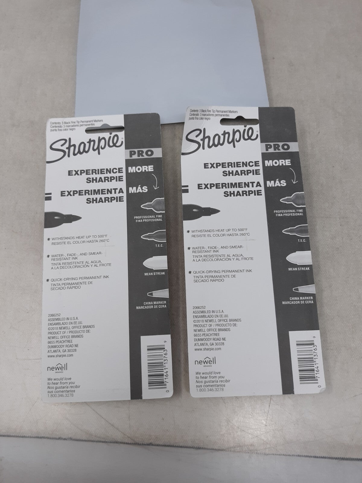 Sharpie 13763PP Industrial Fine tip Permanent Markers, Black - 2 Packs of 3