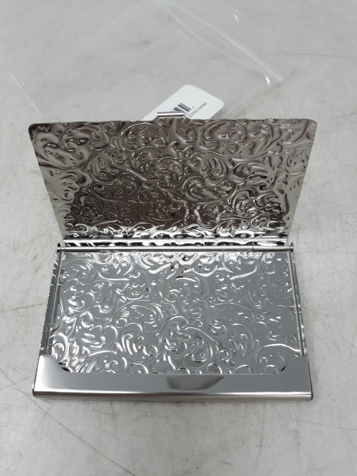 Stainless Steel Damask Emmbossed Card Holder