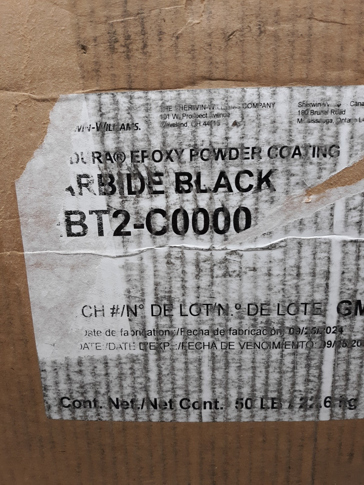 Sherwin-Williams Durapoxy Powder Coating - Arbide Black BT2-C0000 (50 LB)