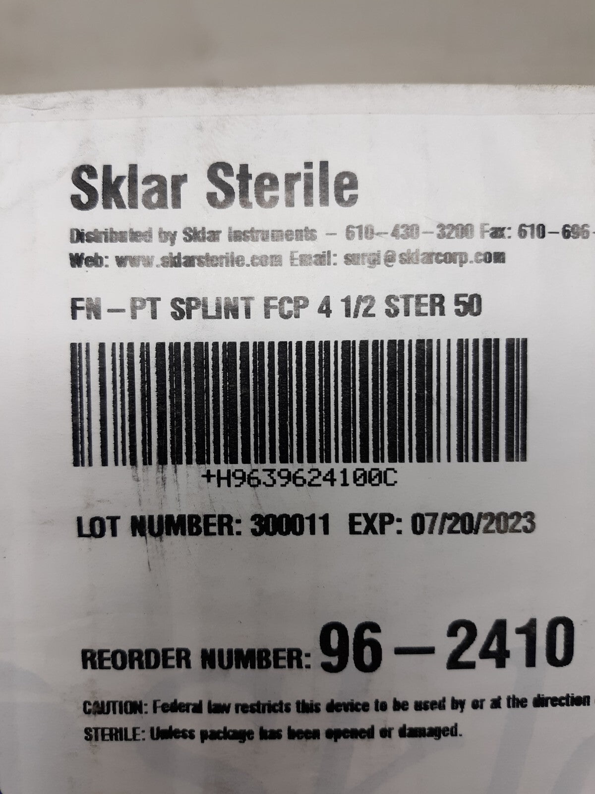Sklar Econo Sterile Fine Point Splinter Forceps, Case of 50 - 4-1/2"
