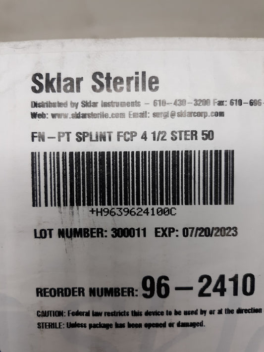 Sklar Econo Sterile Fine Point Splinter Forceps, Case of 50 - 4-1/2"