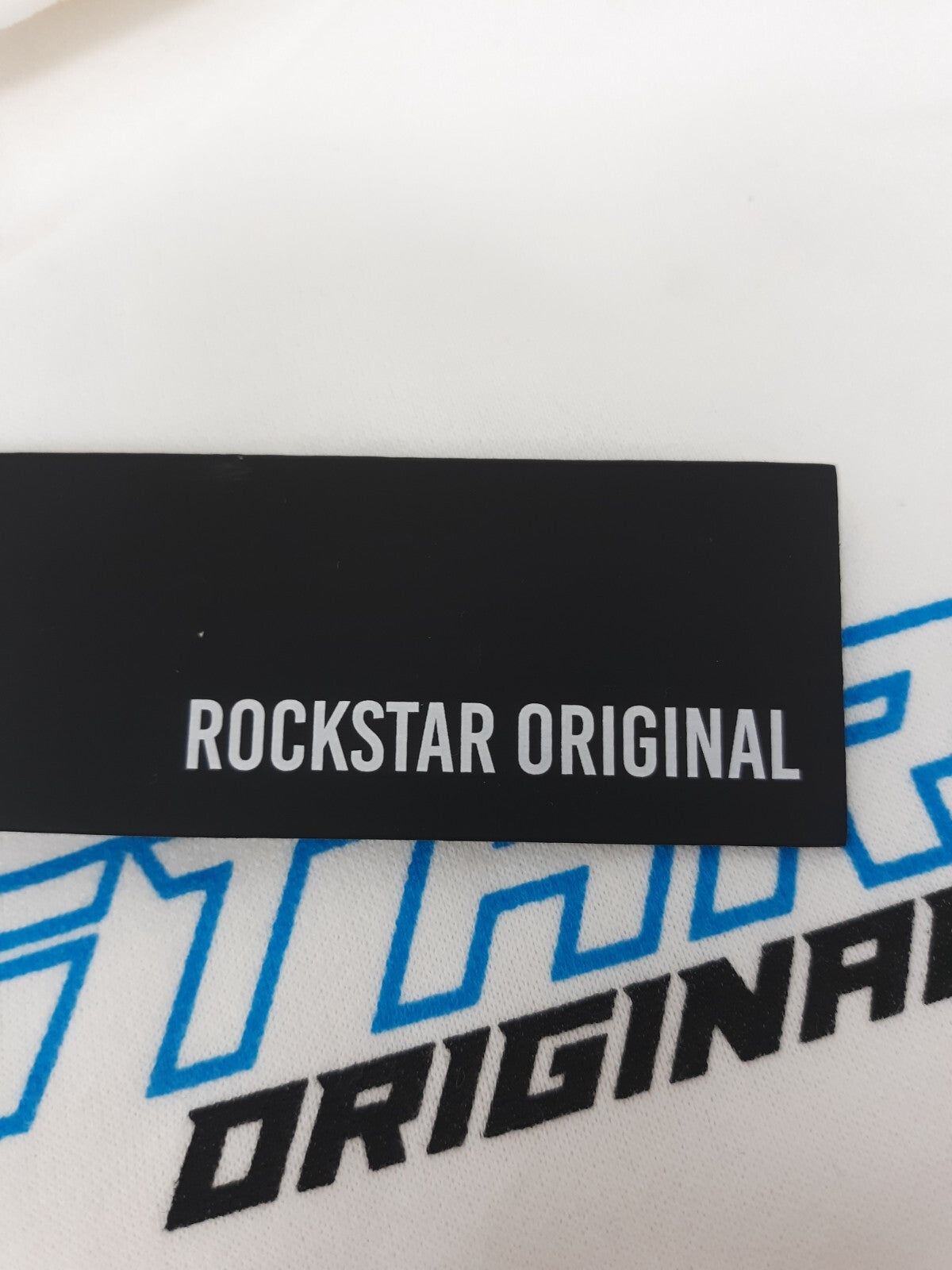 Rockstar Original Hoodie White Blue Splatter Size 8
