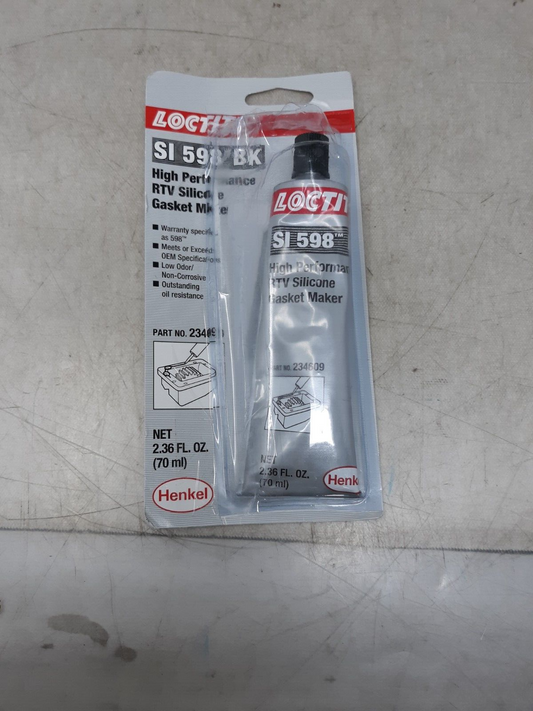 Loctite 598 High Performance Rtv Silicone Gasket Maker, 70 Ml Tube, Black