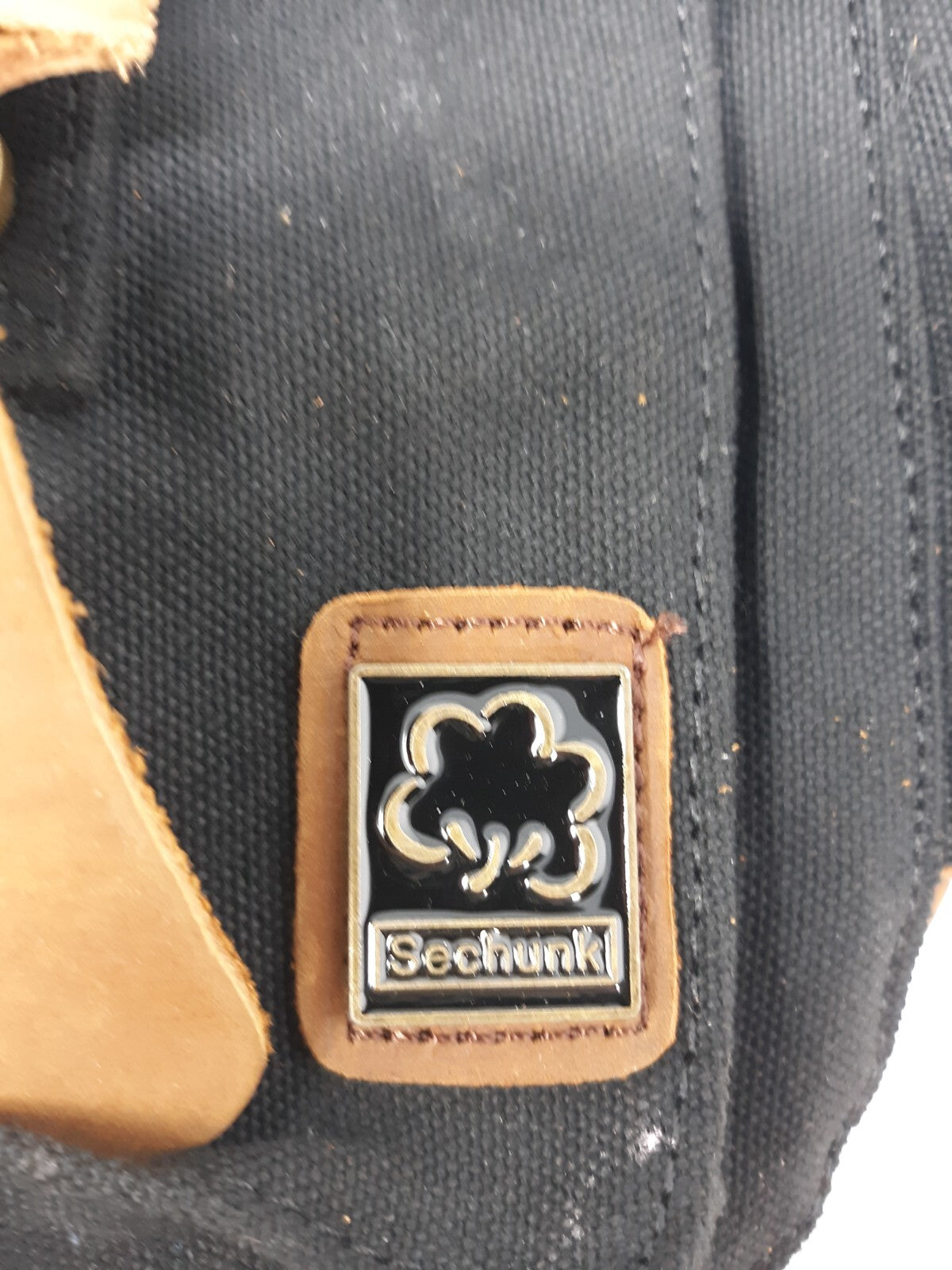 Sechunk Vintage Military-Style Canvas Messenger Bag - Black