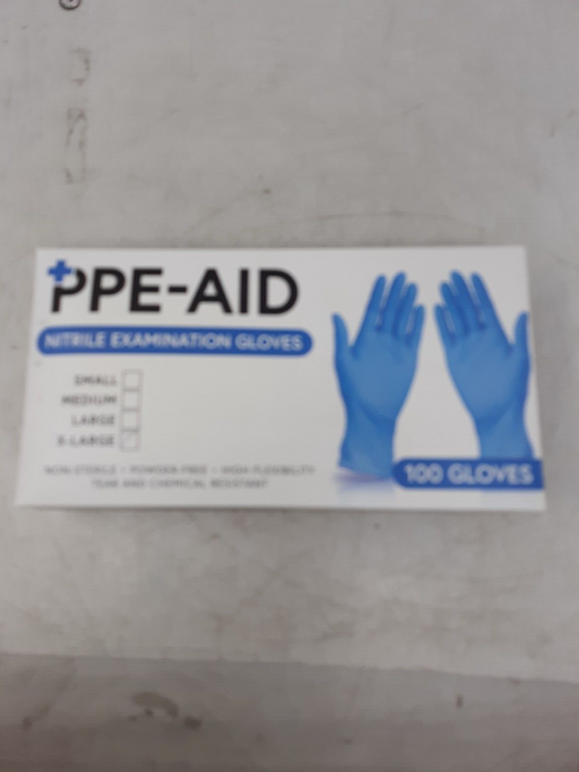 PPE-AID Nitrile Examination Gloves X-Large Powder-Free 100 Count