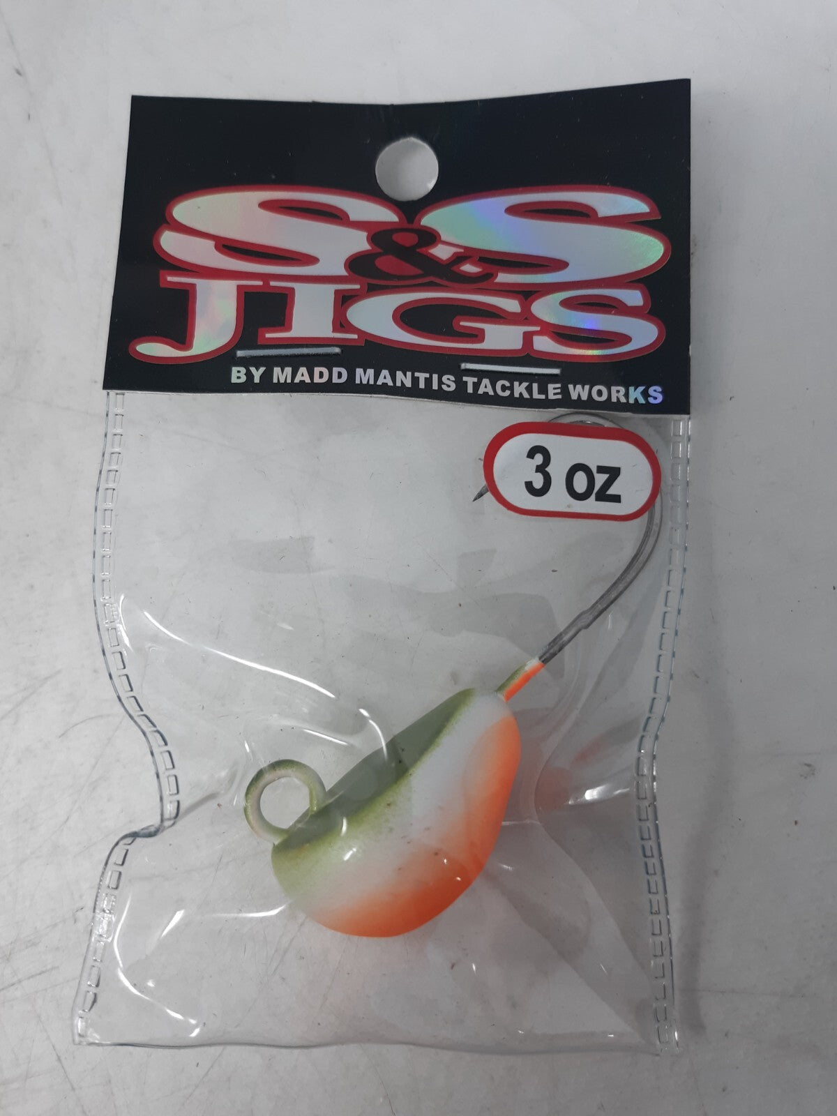 S&S Jigs 3oz White Chin Greenie Jig Head WCJ085-510 Lot of 4 Madd Mantis