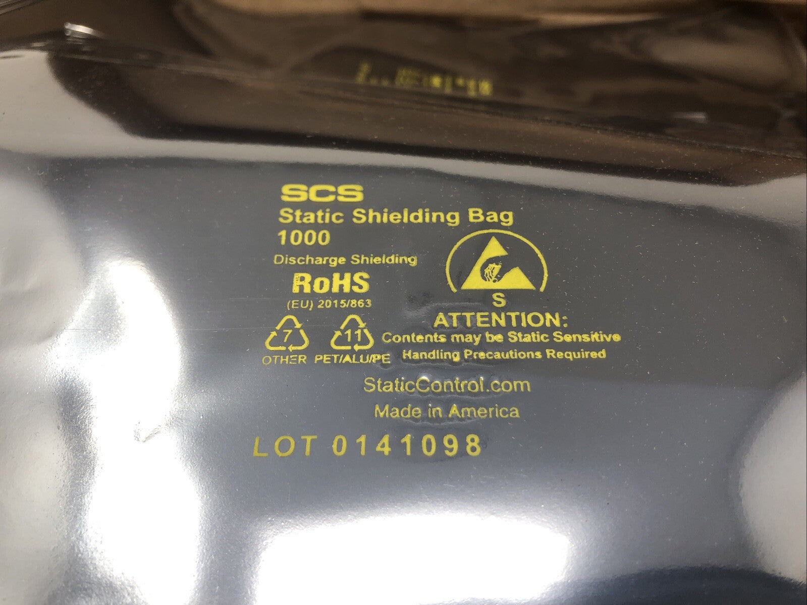 SCS Metal-Out Static Shielding Bag, 8X12in, 203MM X 305MM, 100 BAG BOX