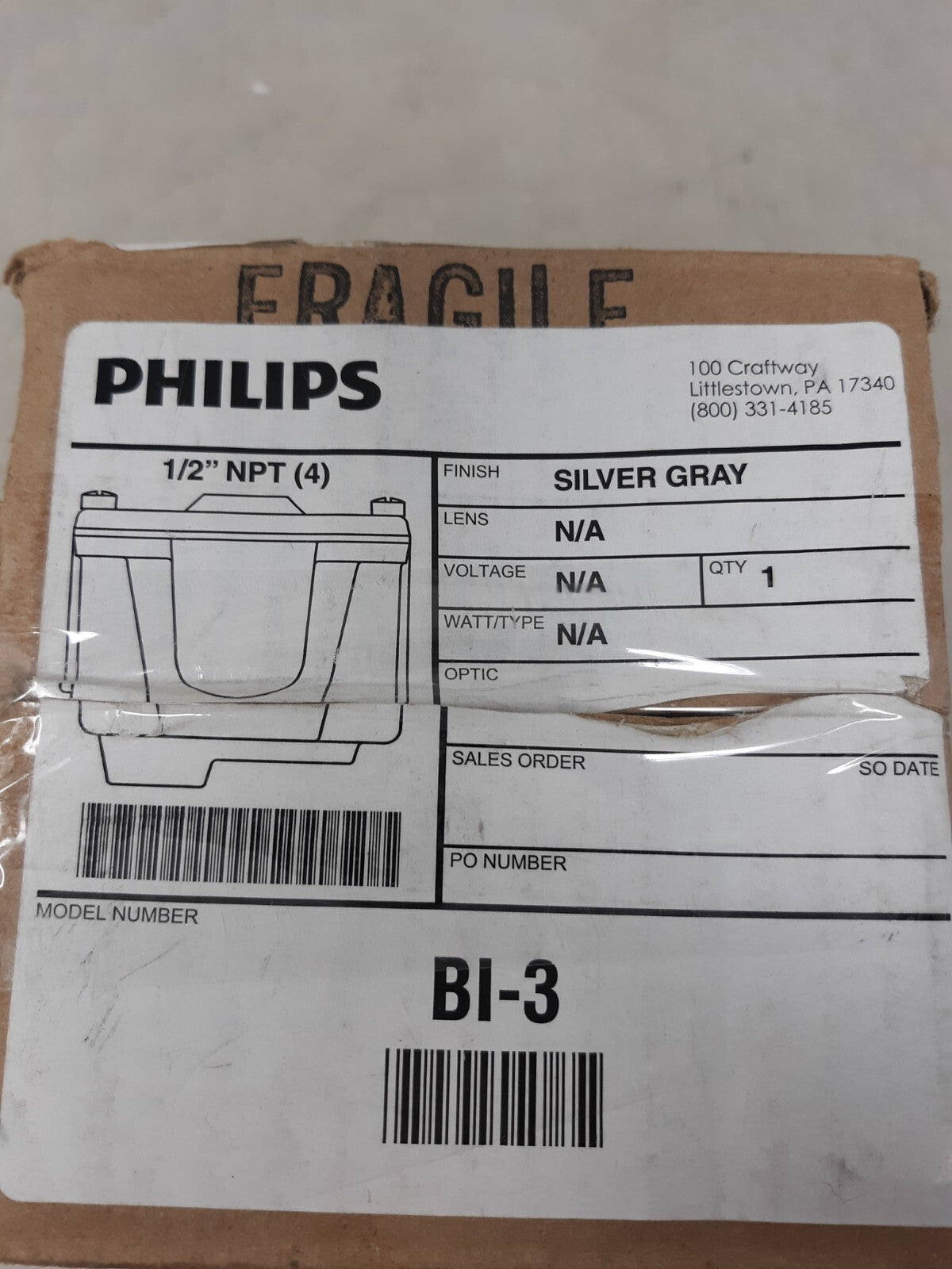Philips BI3 Waterproof Cast Iron Junction Box with 4 1/2" NPT