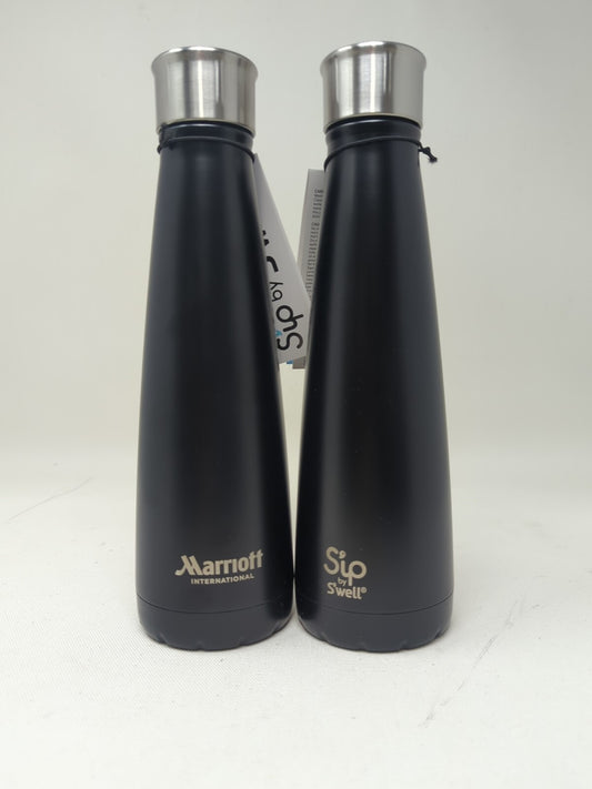 S'ip by S'well (Sip by Swell) Marriott Logo Water Bottle 15 Oz - Black  Qty 2