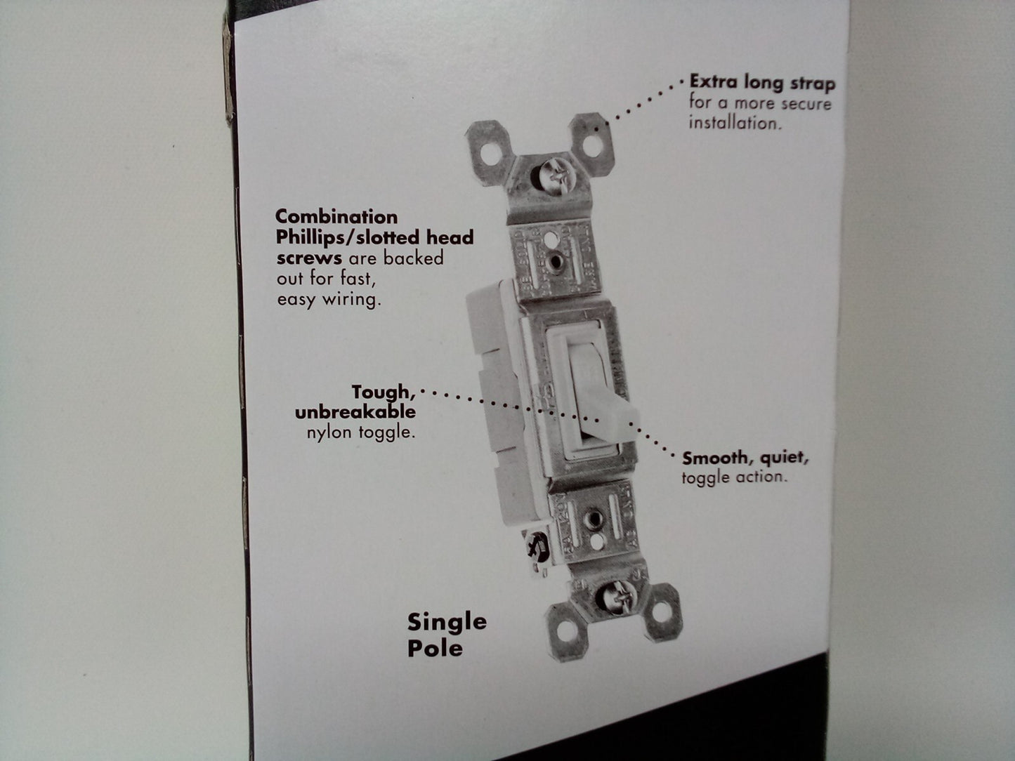 Pass & Seymour TradeMaster Legrand Single Pole Light Switch 15amp 10pk