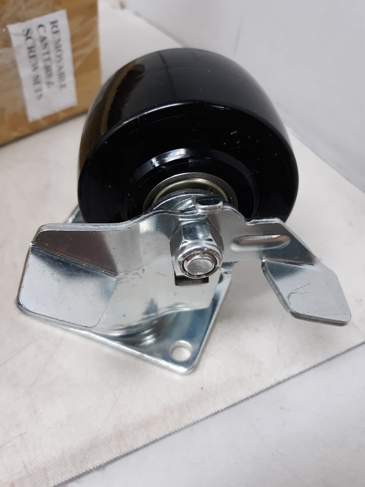 Set of 4 Heavy Duty Caster Set 4" Phenolic Wheels Rigid Swivel and Brake