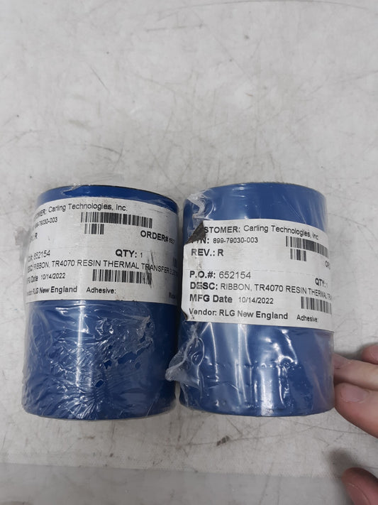 RLG TR4070 Resin Thermal Transfer Ribbon 3.26" x 984' 899-79030-003 Lot of 2