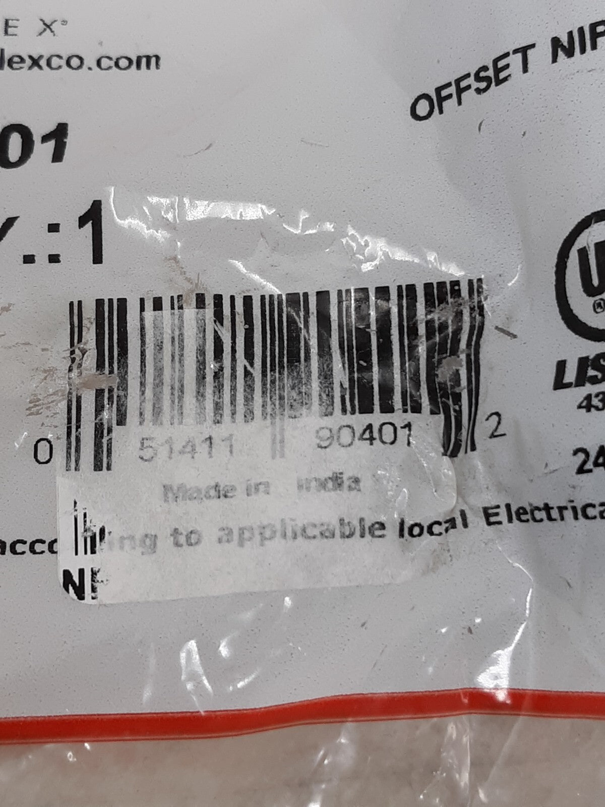 Lot of 5 Halex® 90401 Rigid Offset Nipple, 1/2"
