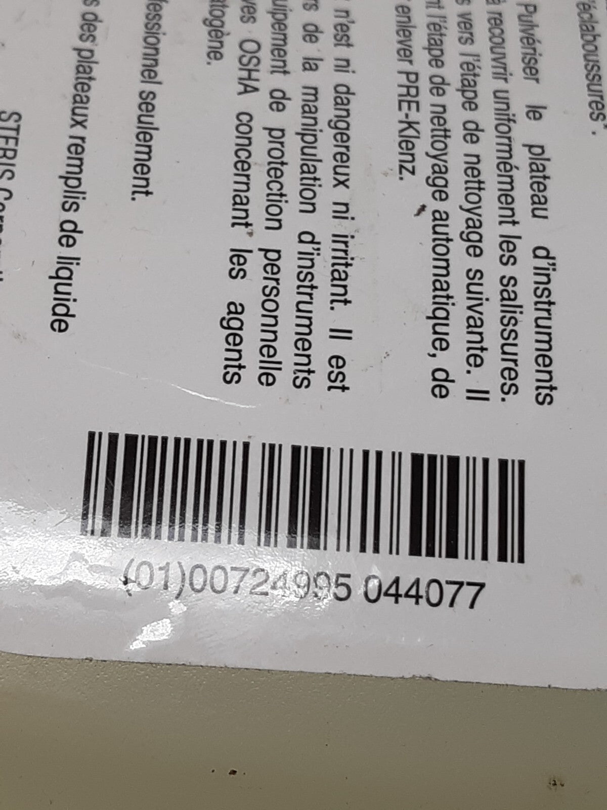 Steris Pre-Klenz Instrument Transport Gel Spray Bottle 22 fl oz 150377
