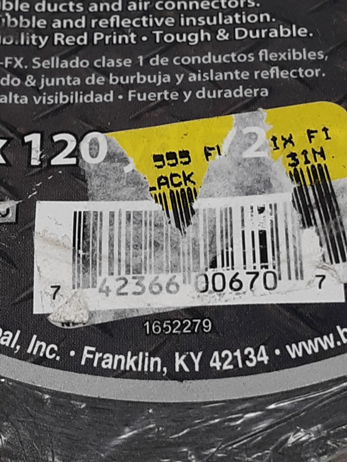 Berry 555 FlexFix UL 181B-FX Duct/Bubble Wrap Sealing Foil Tape 2.83 in x 120 yd