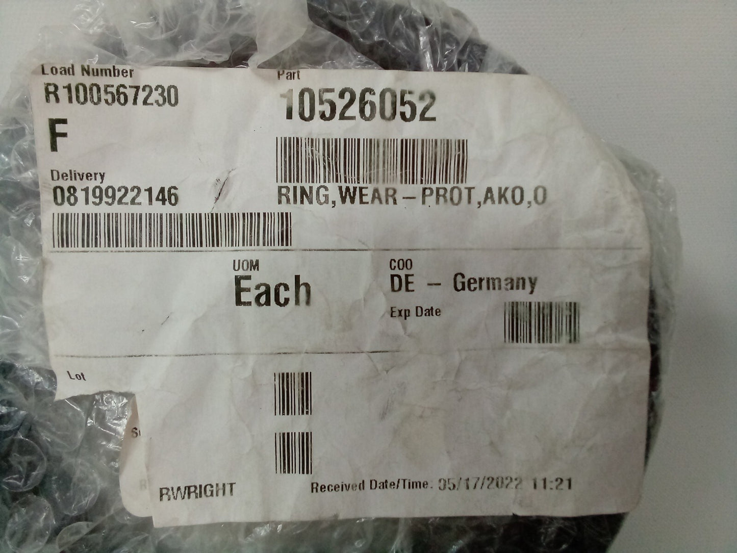 Prot AKO Wear Ring Sleeve OEM# 10526052 DE Germany