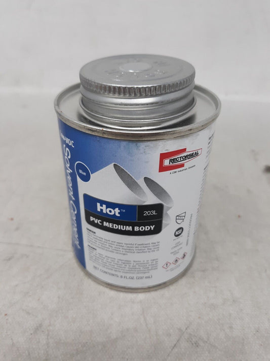 RectorSeal 55989 Hot Blue 510 g/L VOC Medium Body Solvent Cement 8 oz. for PVC