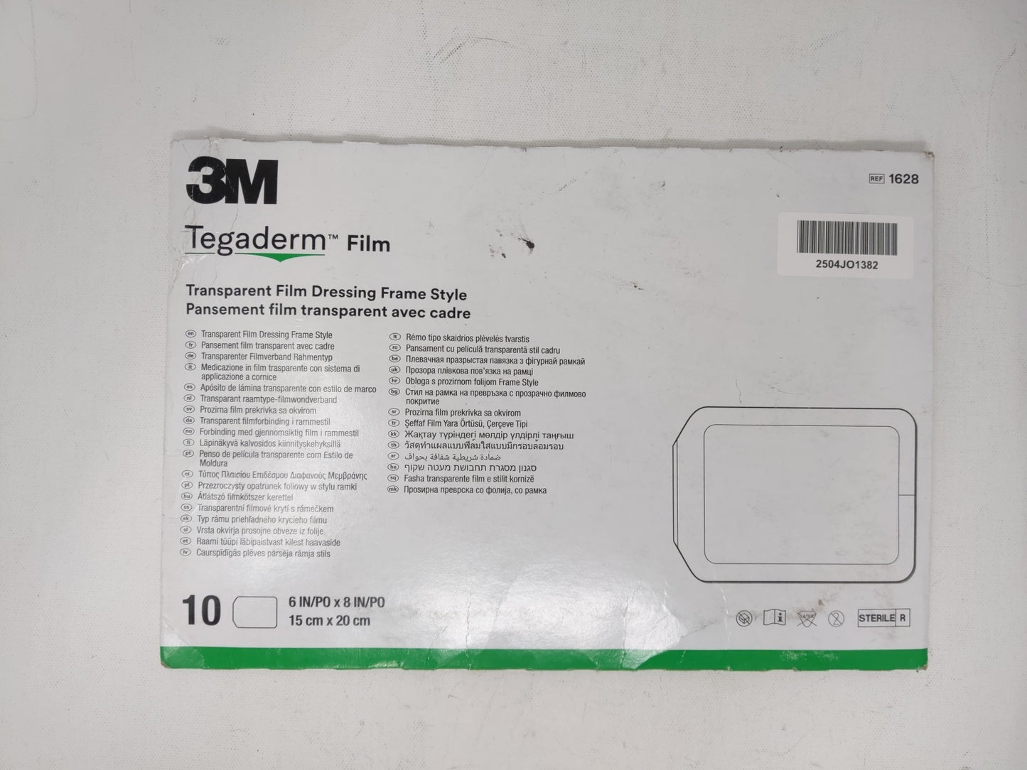 3M Tegaderm 1628 Transparent Film Dressing 6" x 8" Box of 10