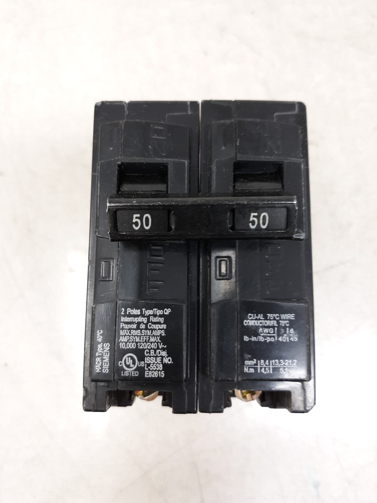 Siemens Q250 50-Amp 2 Pole 240-Volt Circuit Breaker