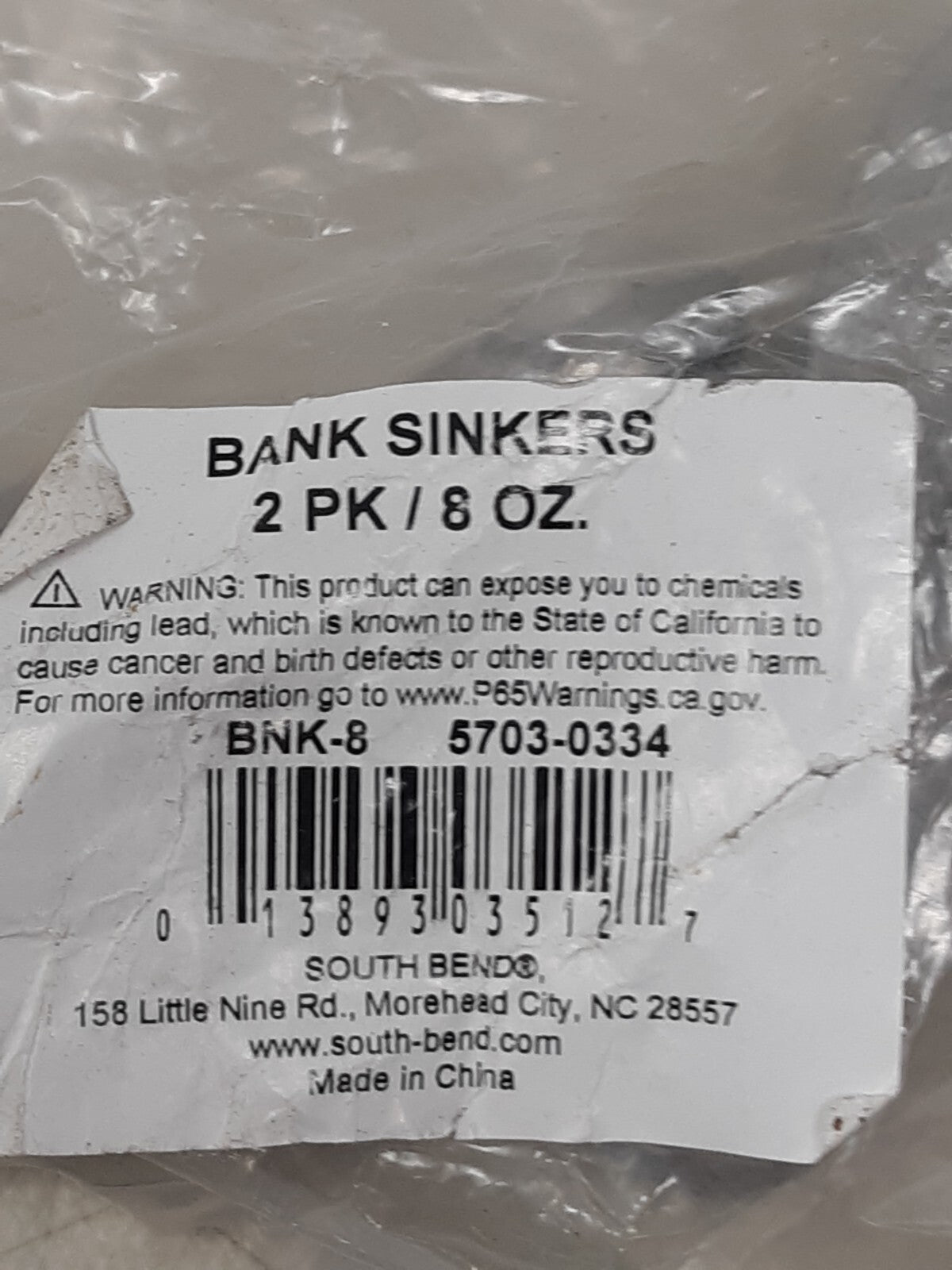 South Bend BNK-8 Bank Sinkers 2Pk 8Oz