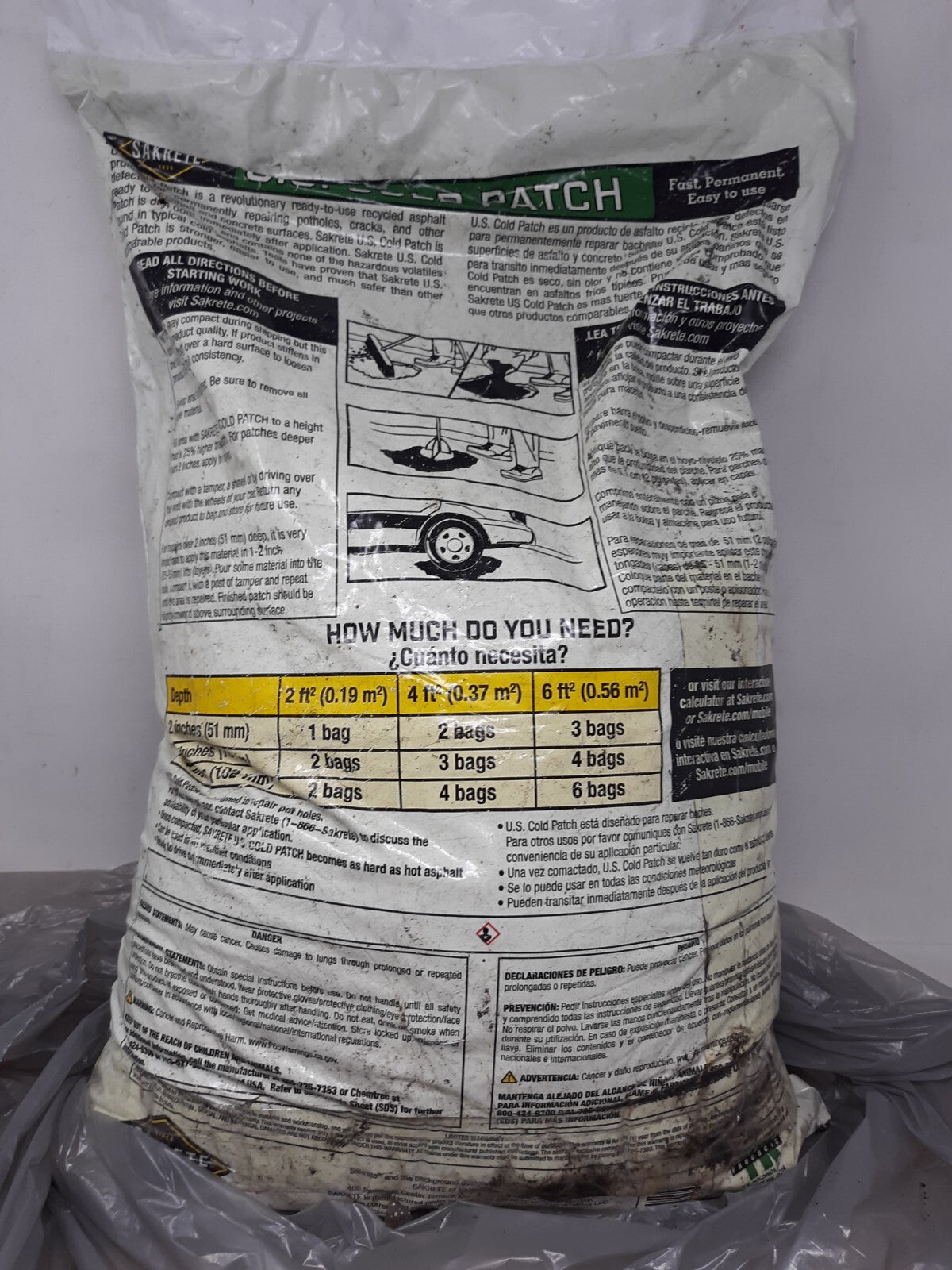 Sakrete Of North America 50 LBS US Cold Patch Permanent Pothole Repair Bag