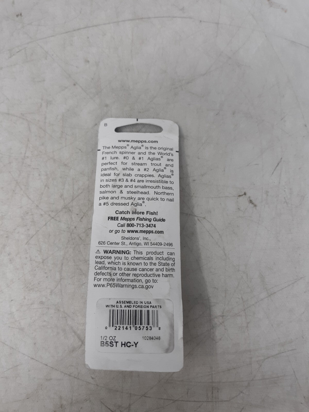 Mepps Aglia B5ST HC-Y Spinner Lure Size 5 1/2oz Treble Hook Hair Skirt USA
