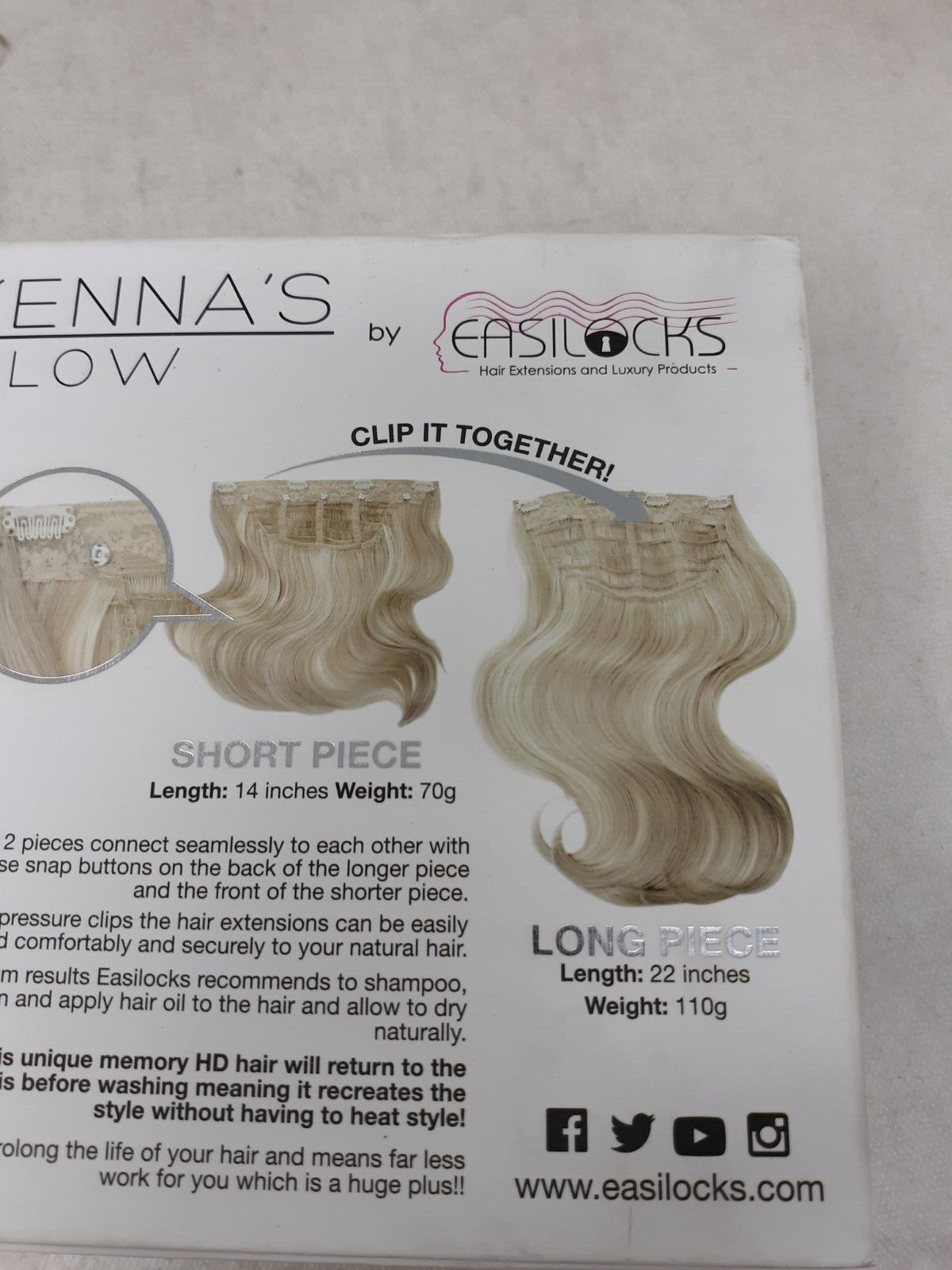 MEGAN MCKENNA'S BOUNCY BLOW BY EASILOCKS 2-IN-1 HAIR 14" 70G 22" 110G ASH BLONDE