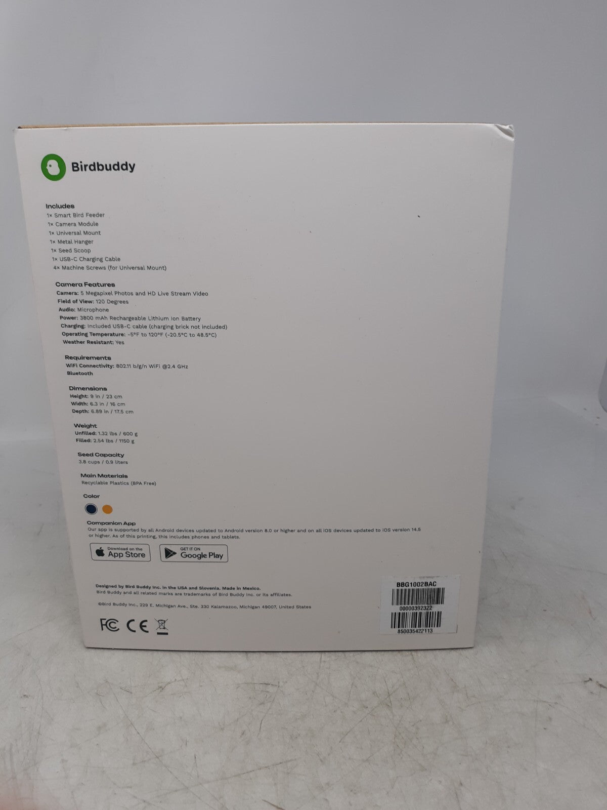 Bird Buddy Smart Bird Feeder with HD Camera & AI Bird Detection - App Compatible