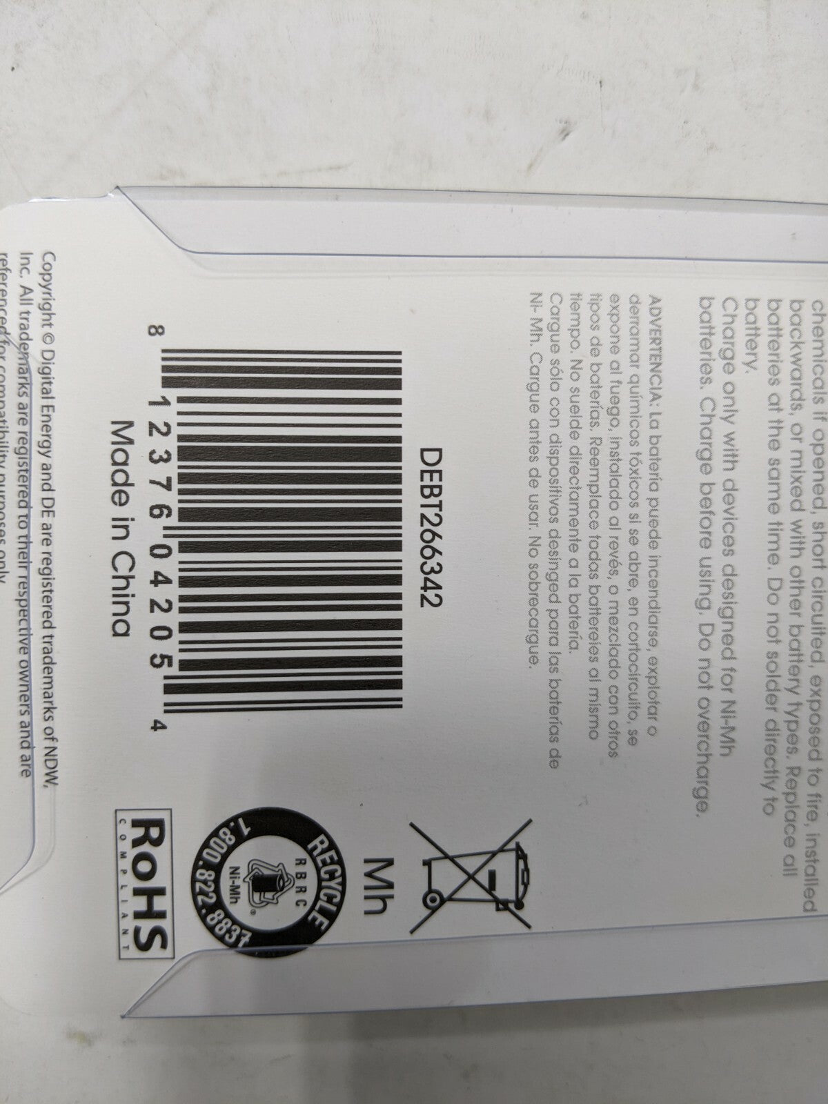 BT-266342 Cordless Phone Battery - 300 mAh - 2.4V Case of 10 Deworld