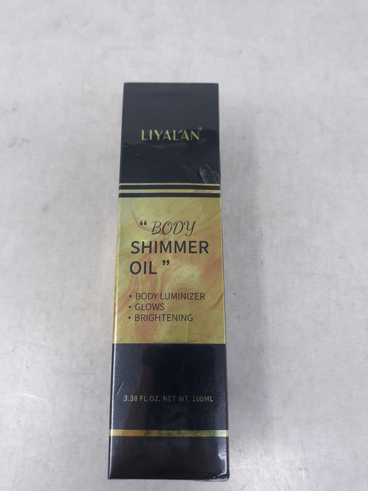 LIYAL'AN Body Shimmer Oil Rose Gold Glow Glitter Face Liquid Illuminator 3.38oz