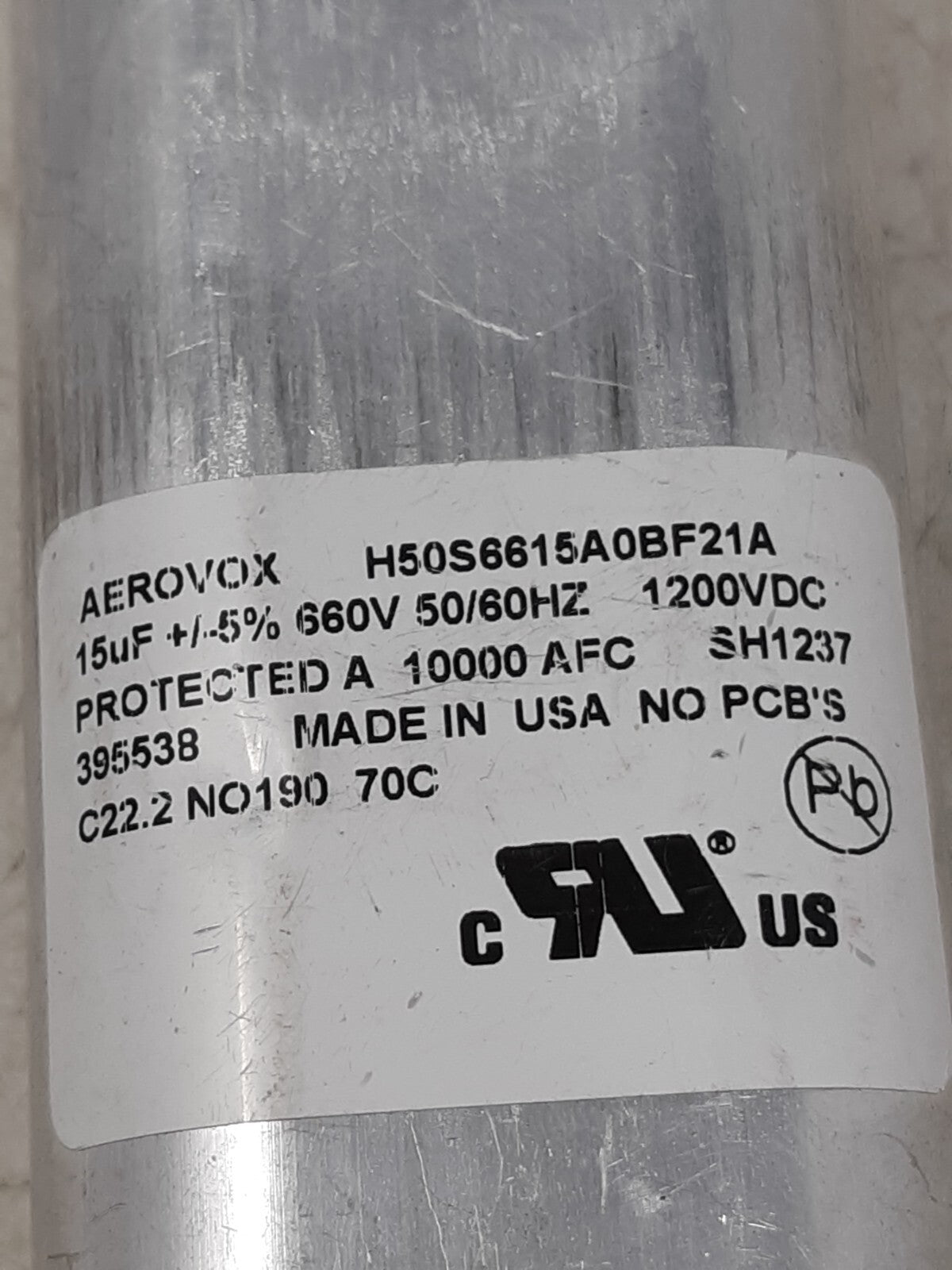 Aerovox H50S6615A0BF21A CAPACITOR