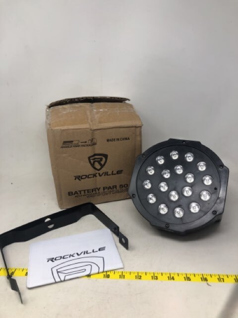 Rockville BATTERY PAR 50 Rechargeable LED DMX DJ Club Wash up-Light W/ Remote