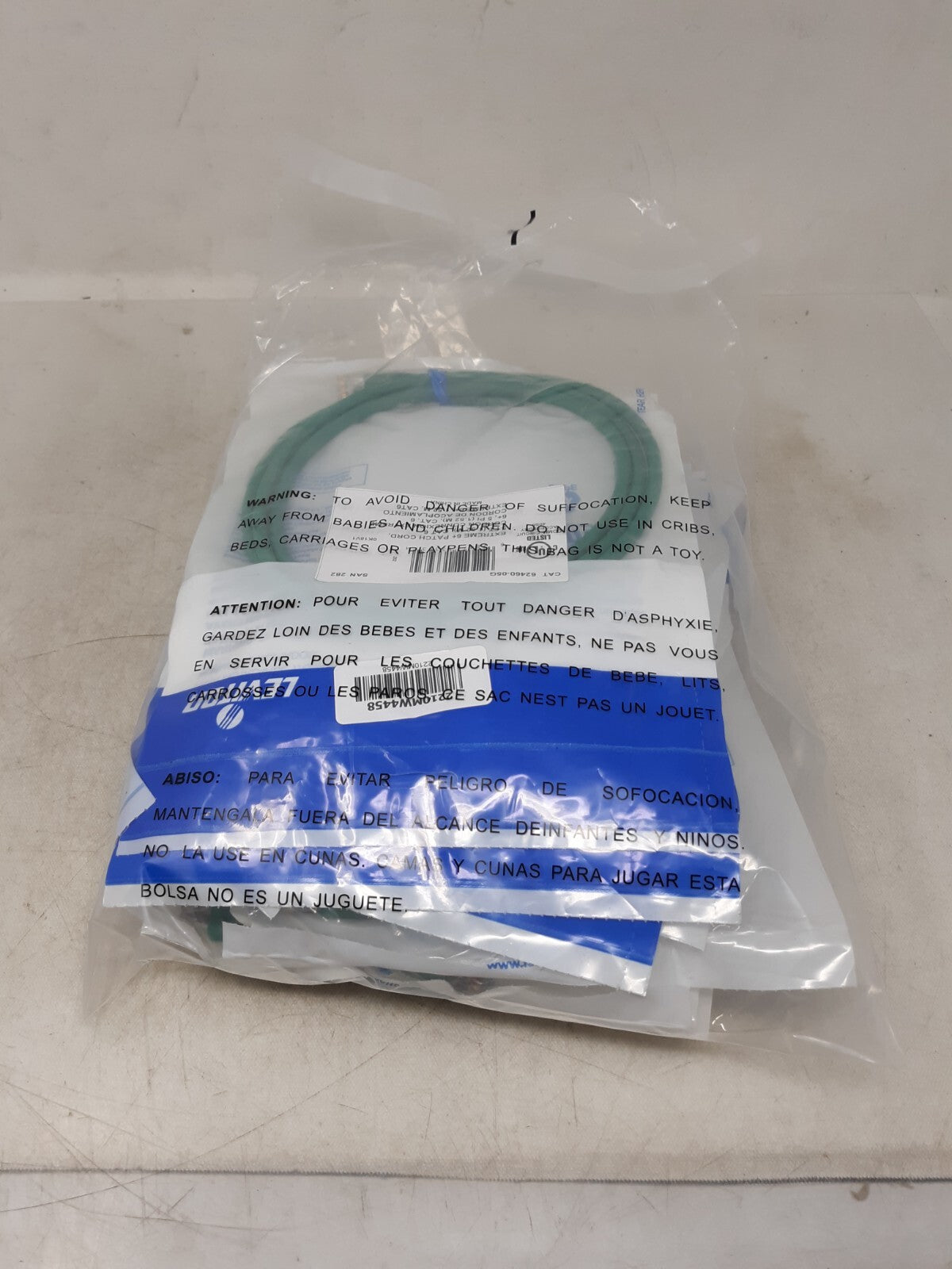 Lot of 10 Leviton Cat 6 Green 5' Ethernet LAN Patch Cord 62460-5G