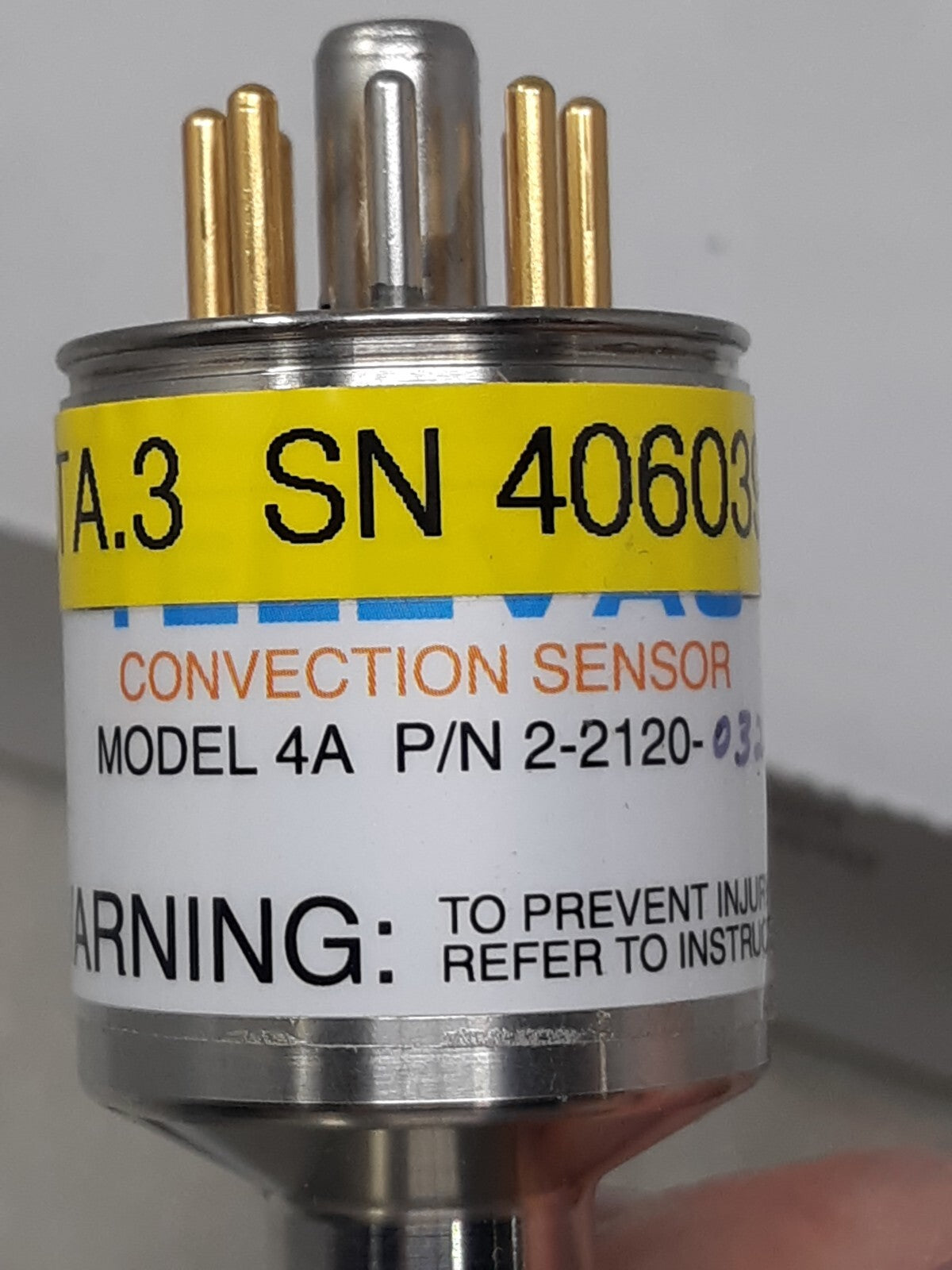 Televac Convection Sensor Model 4A P/N 2-2120-032 SN 406039 Vacuum Gauge