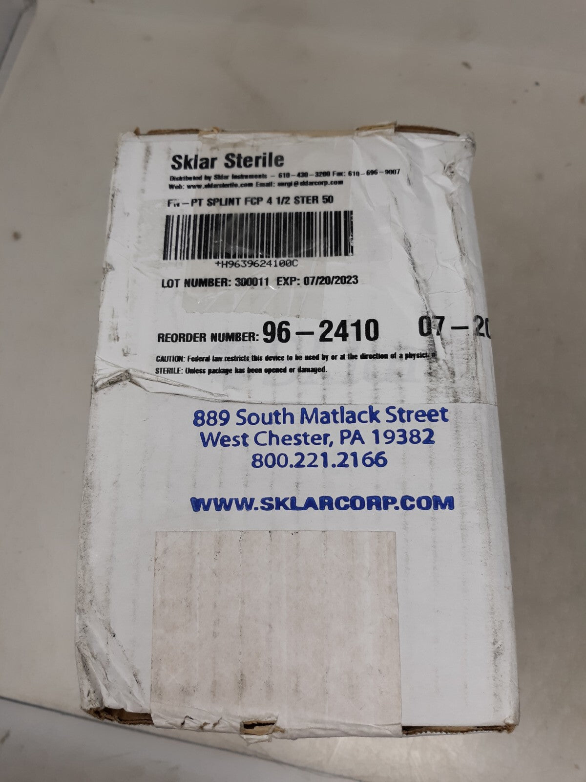 Sklar Econo Sterile Fine Point Splinter Forceps, Case of 50 - 4-1/2"