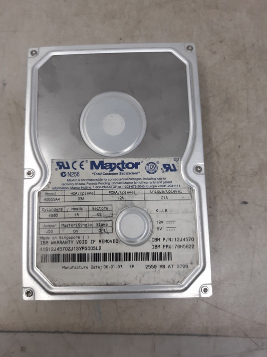 Maxtor 82559A4 2.5GB 3.5" IDE Hard Drive IBM FRU 76H5822
