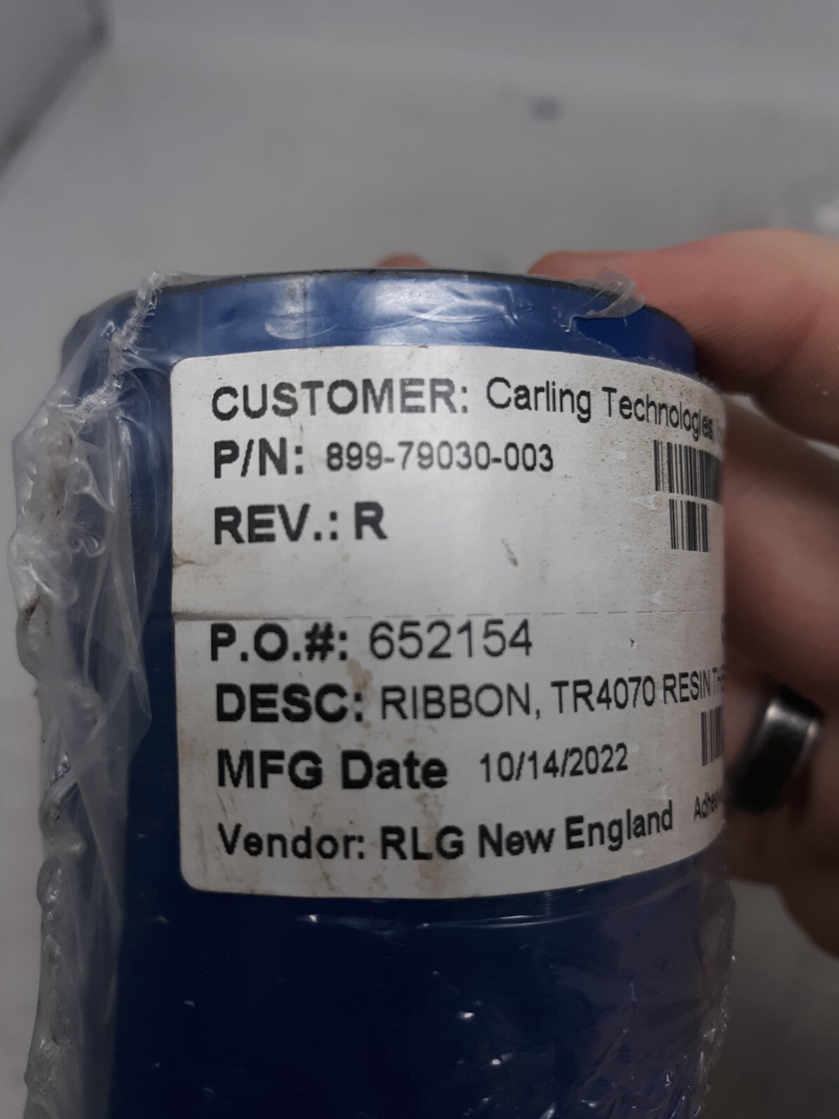 RLG TR4070 Resin Thermal Transfer Ribbon 3.26" x 984' 899-79030-003 Lot of 2