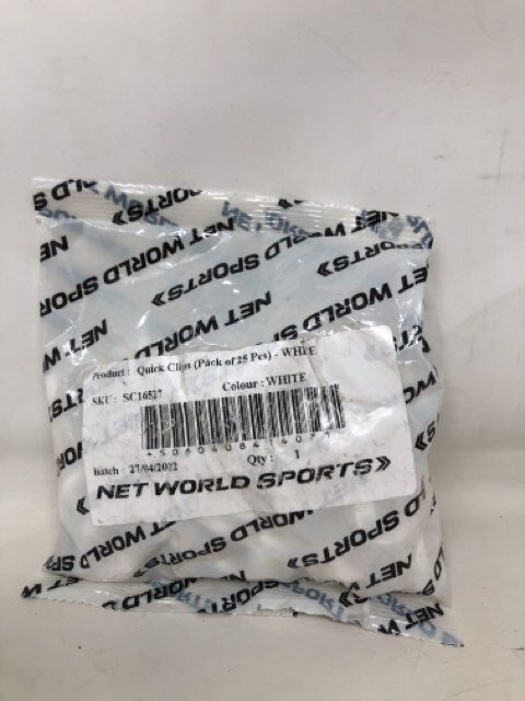 Net World Sports Quick Clips SC16527- White (25pcs)