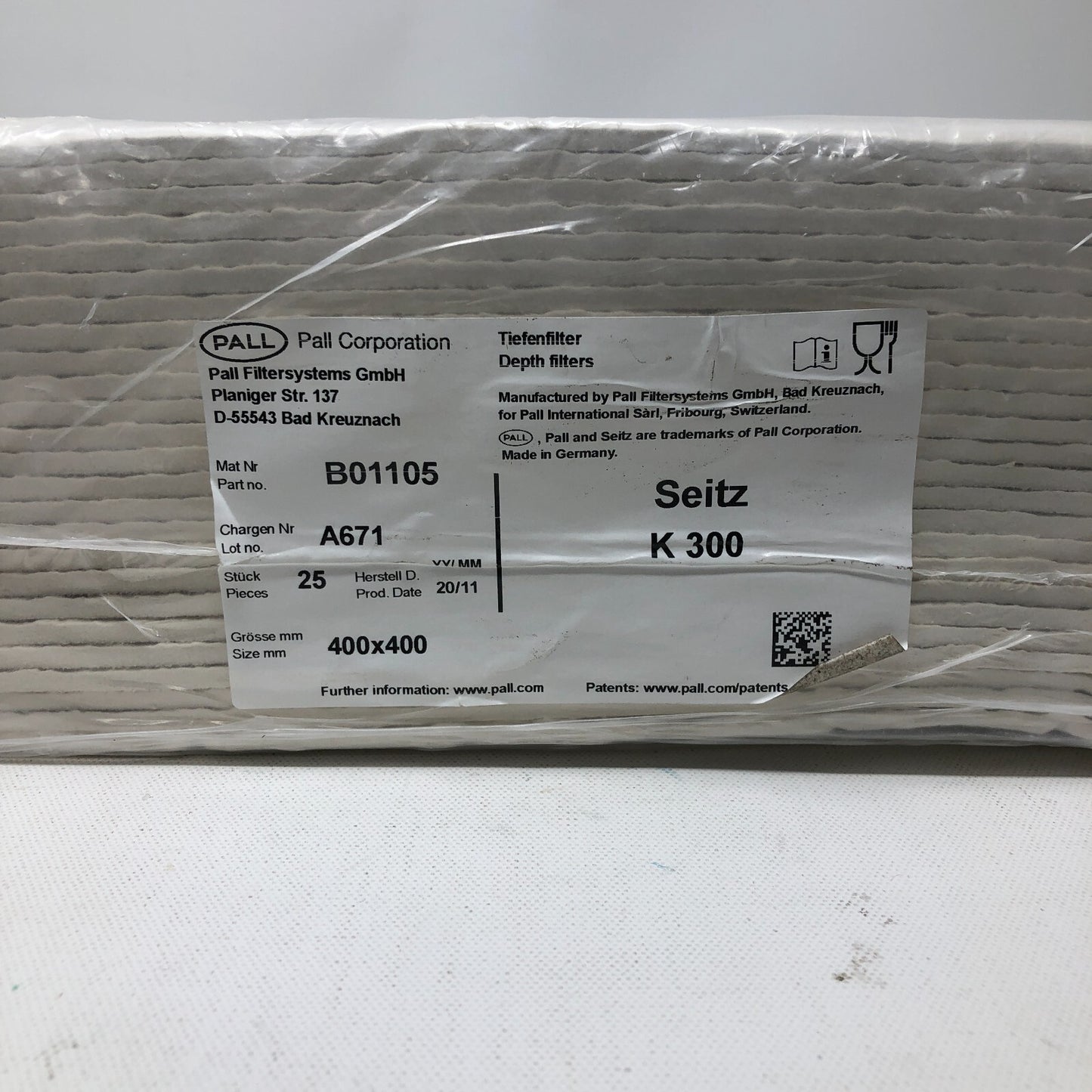 Pall Filter Systems Filter Sheets- 25 pack