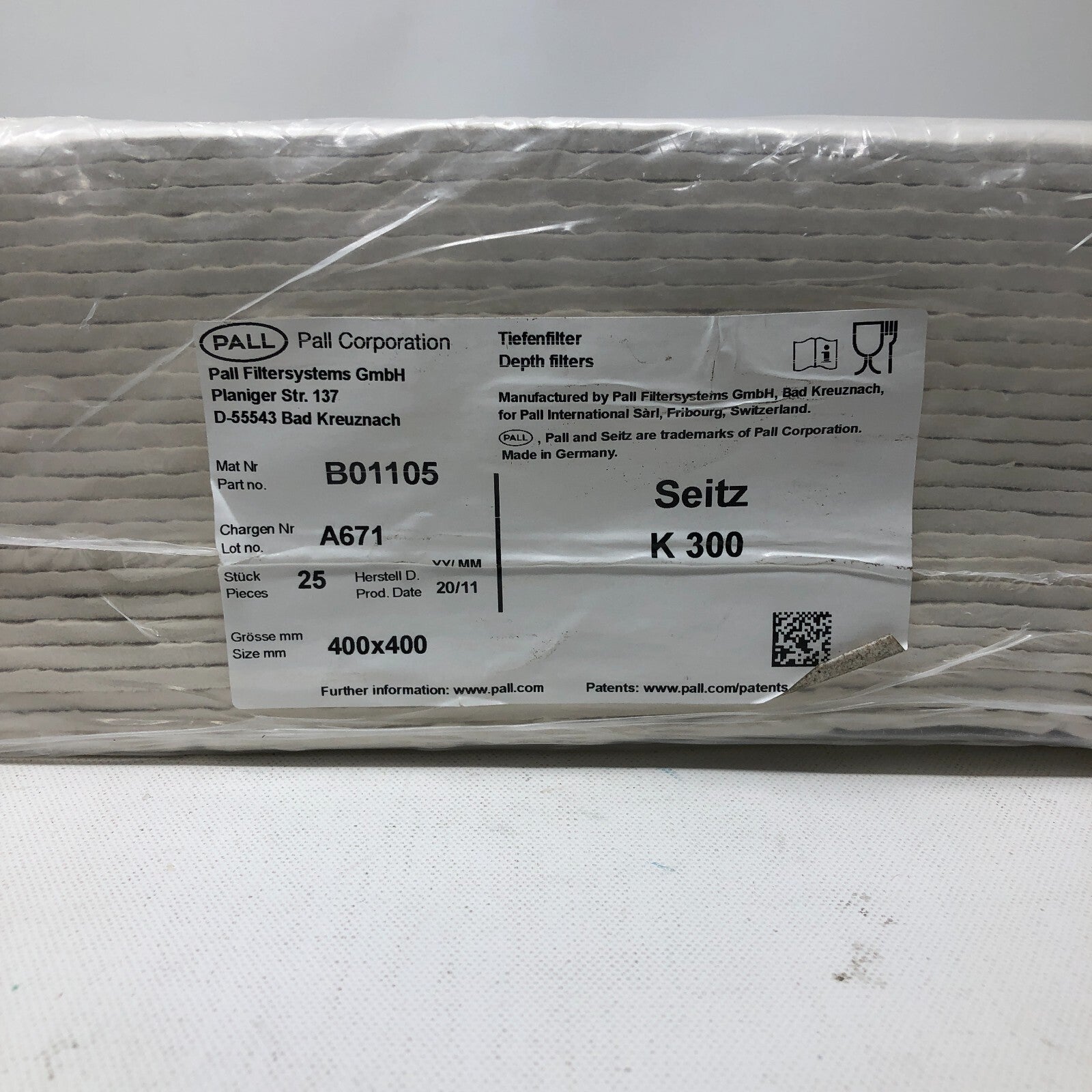 Pall Filter Systems Filter Sheets- 25 pack