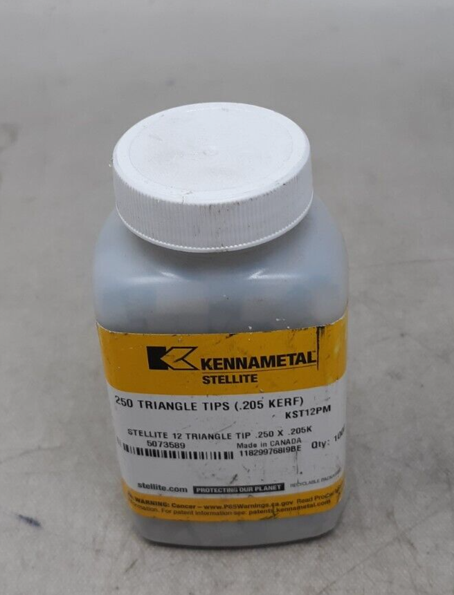 Kennametal 250 Triangle Tips 1000 Pack .205 KERF KST12PM 5073589 Solid Carbide