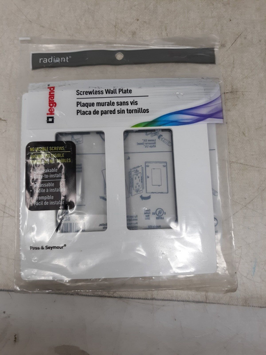 RWP262W - RADIANT TWO SCREWLESS WALL PLATE - WHITE FINISH