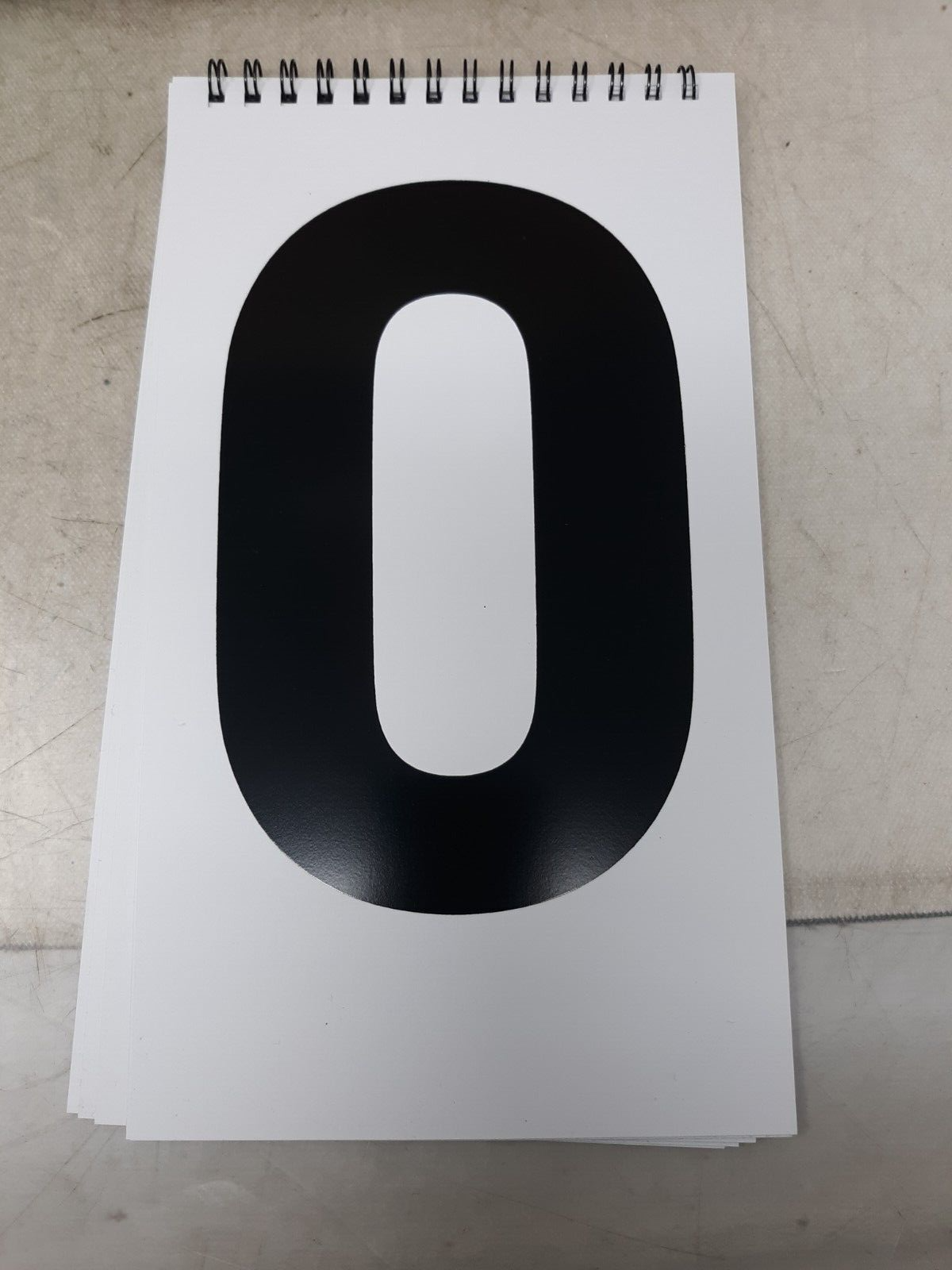 Tennis Score Keeper, Plastic White Card with Black Number, 0-9