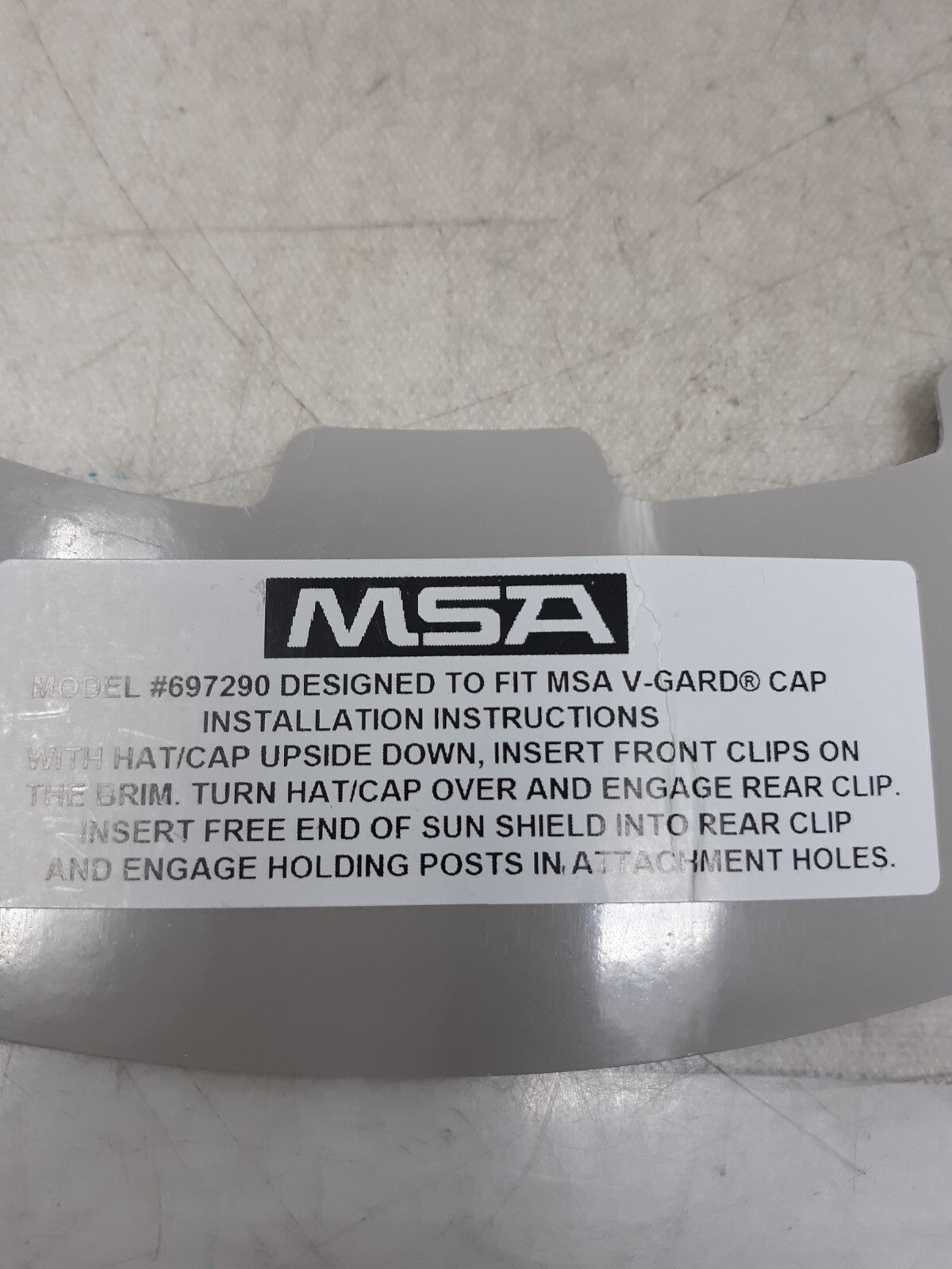 MSA 697290 Visor,Polycarbonate,Gray/White 1MDV7